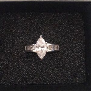 Sterling silver CZ marquise ring